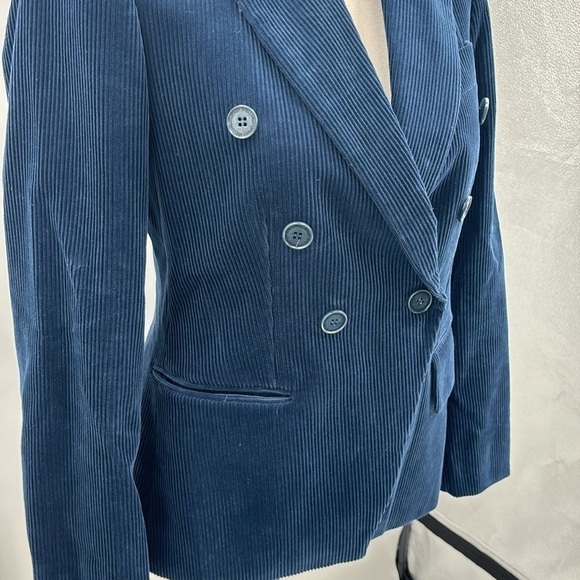 Stella Mccartney Double-breasted Cotton-corduroy Blazer Blue 38/ size US small - Picture 4 of 14